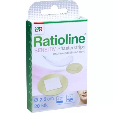 RATIOLINE strisce di cerotto sensibili rotonde, 20 pezzi RATIOLINE strisce di cerotto sensibili rotonde, 20 pezzi