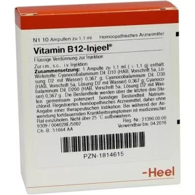 VITAMIN B12 INJEEL Fiale, 10 pz