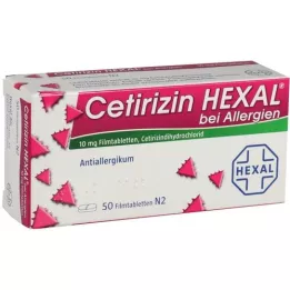CETIRIZIN HEXAL Compresse rivestite con film per allergie, 50 pz