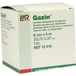 GAZIN Garza per bendaggi 6 cmx5 m arrotolata 4 volte, 1 pezzo
