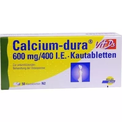 CALCIUM DURA Vit D3 600 mg/400 UI compresse masticabili, 50 pz