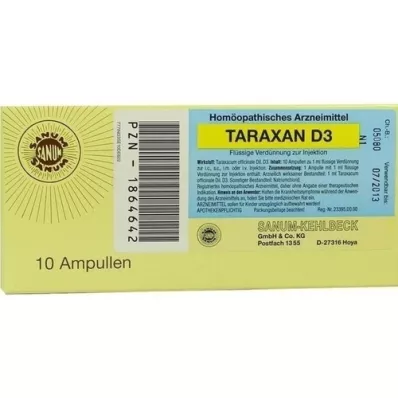 TARAXAN D 3 fiale per iniezione, 10X1 ml TARAXAN D 3 fiale per iniezione, 10X1 ml