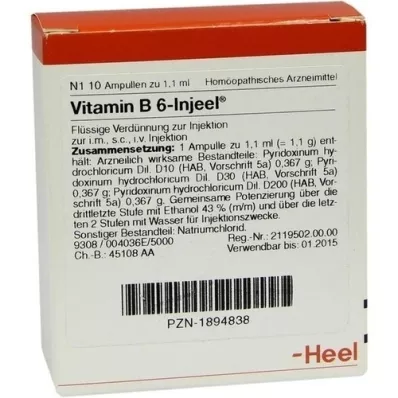 VITAMIN B6 INJEEL Fiale, 10 pz VITAMIN B6 INJEEL Fiale, 10 pz