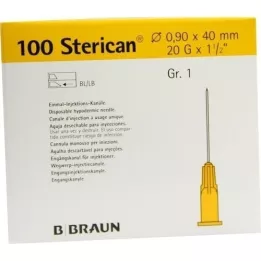 STERICAN Cannule Luer-Lok 0,90x40 mm misura 1 gialle, 100 pezzi