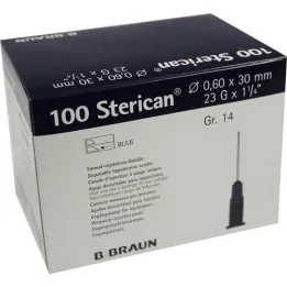 STERICAN Cannule Luer-Lok 0,60x30 mm misura 14 blu, 100 pezzi