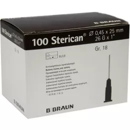 STERICAN Cannule Luer-Lok 0,45x25 mm misura 18 marrone, 100 pezzi