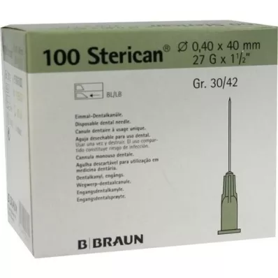 STERICAN Bomboletta dentale Luer 0,4x40 mm, 100 pz