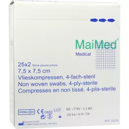 VLIESKOMPRESSEN 7,5x7,5 cm sterile, 25X2 pz