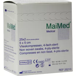 VLIESKOMPRESSEN 5x5 cm sterile, 25X2 pz