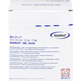 MULLKOMPRESSEN 10x10 cm sterile 12 pieghe, 25X2 pz