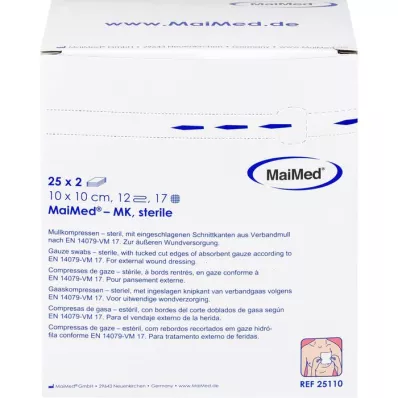 MULLKOMPRESSEN 10x10 cm sterile 12 pieghe, 25X2 pz