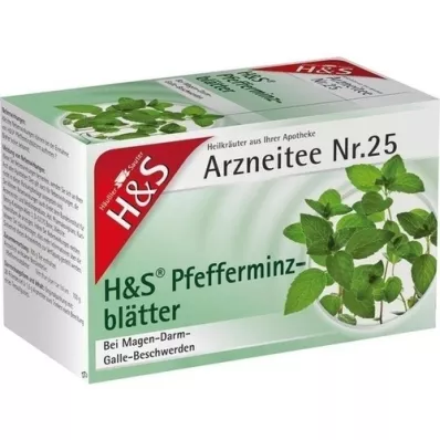 H&amp;S Bustine filtro tè alla menta piperita, 20X1,5 g