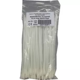 WATTESTÄBCHEN Testina plastica piccola 15 cm, 100 pezzi