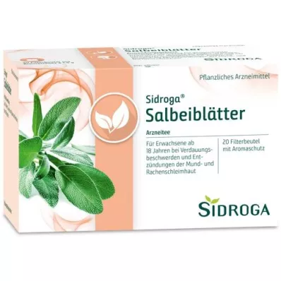 SIDROGA Bustine filtro tè foglie di salvia, 20X1,5 g