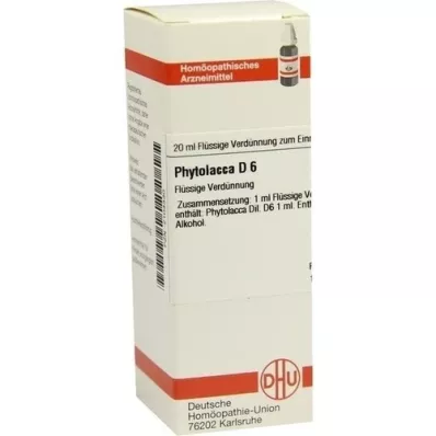 PHYTOLACCA D 6 Diluizione, 20 ml PHYTOLACCA D 6 Diluizione, 20 ml