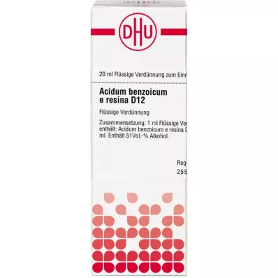 ACIDUM BENZOICUM E Resina D 12 Diluizione, 20 ml ACIDUM BENZOICUM E Resina D 12 Diluizione, 20 ml