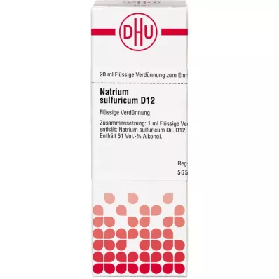 NATRIUM SULFURICUM Diluizione D 12, 20 ml NATRIUM SULFURICUM Diluizione D 12, 20 ml