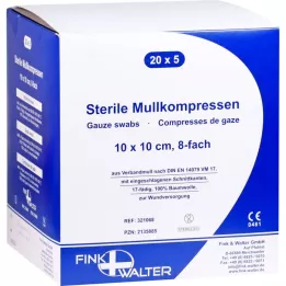 MULLKOMPRESSEN 10x10 cm sterile 8 volte, 20X5 pz