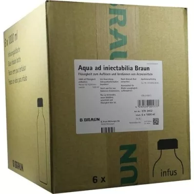 AQUA AD iniettabili con soluzione per infusione con cappuccio combinato, 6X1000 ml AQUA AD iniettabili con soluzione per infusione con cappuccio combinato, 6X1000 ml