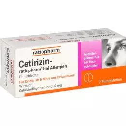 CETIRIZIN-ratiopharm per allergie compressa con film da 10 mg, 7 pz