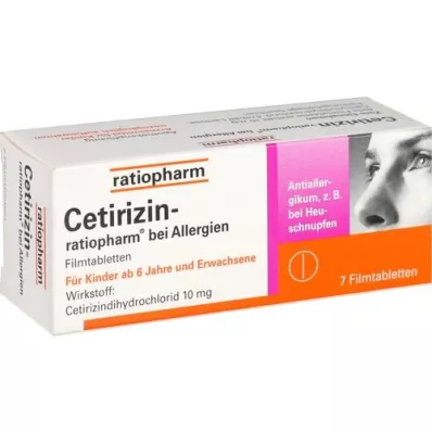 CETIRIZIN-ratiopharm per allergie compressa con film da 10 mg, 7 pz CETIRIZIN-ratiopharm per allergie compressa con film da 10 mg, 7 pz