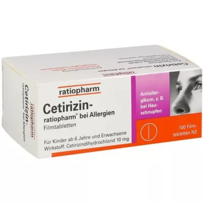 CETIRIZIN-ratiopharm per allergie compressa con film da 10 mg, 100 pz