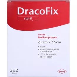 DRACOFIX PEEL Compresse 7,5x7,5 cm sterili 8 volte, 5X2 pz