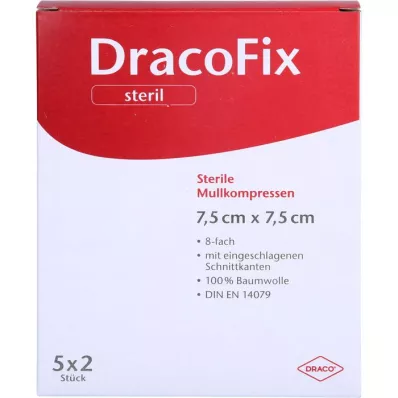 DRACOFIX PEEL Compresse 7,5x7,5 cm sterili 8 volte, 5X2 pz