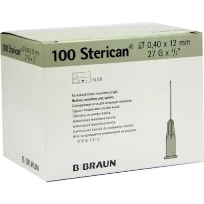 STERICAN Ins.insert.can.27 Gx1/2 0,4x12 mm, 100 pz