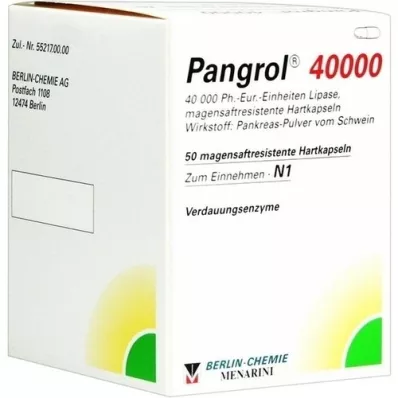 PANGROL 40.000 tappi rigidi con rivestimento enterico, 50 pz