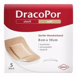 DRACOPOR Medicazione per ferita 8x10 cm sterile color pelle, 5 pz