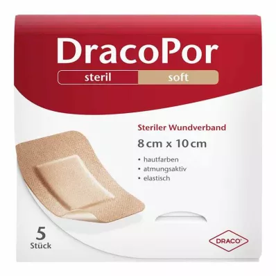 DRACOPOR Medicazione per ferita 8x10 cm sterile color pelle, 5 pz