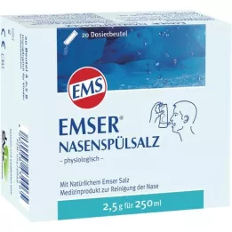 EMSER Bustina fisiologica di sale per sciacqui nasali, 20 pz