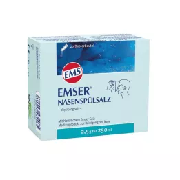EMSER Bustina fisiologica di sale per sciacqui nasali, 20 pz