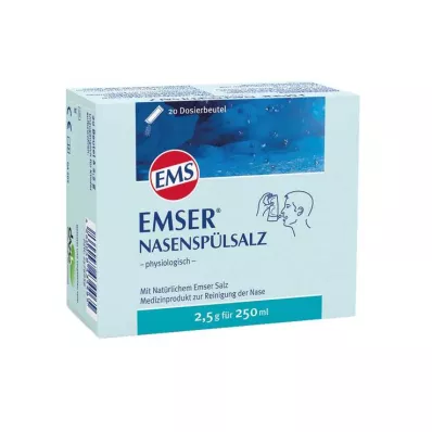 EMSER Bustina fisiologica di sale per sciacqui nasali, 20 pz