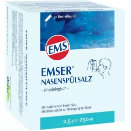 EMSER Bustina fisiologica di sale per sciacqui nasali, 50 pz