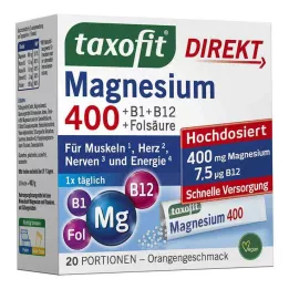 TAXOFIT Magnesio 400+B1+B6+B12+Acido Folico 800 Gran., 20 pz