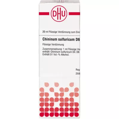 CHININUM SULFURICUM D 6 Diluizione, 20 ml