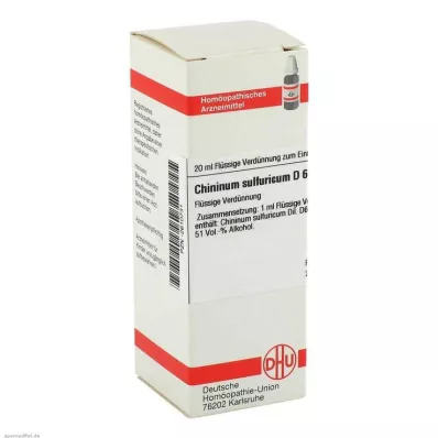 CHININUM SULFURICUM D 6 Diluizione, 20 ml