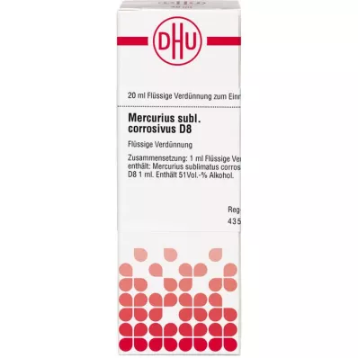 MERCURIUS SUBLIMATUS corrosivus D 8 Diluizione, 20 ml