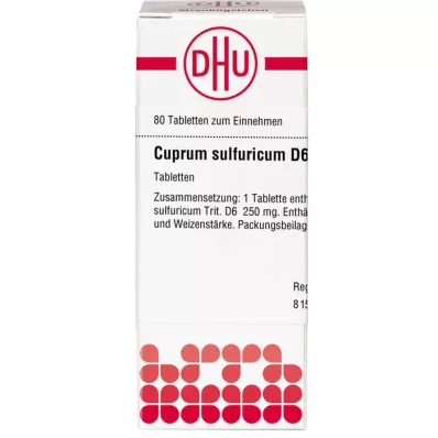 CUPRUM SULFURICUM D 6 compresse, 80 pz