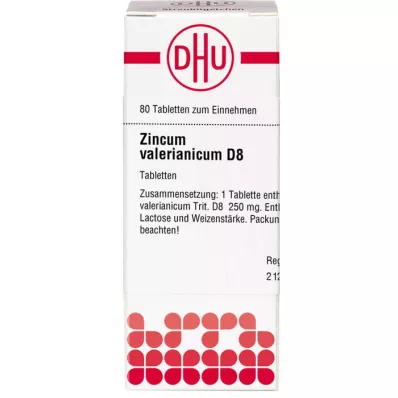 ZINCUM VALERIANICUM D 8 compresse, 80 pz