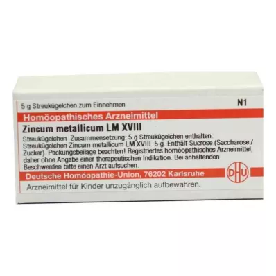 ZINCUM METALLICUM LM XVIII Globuli, 5 g ZINCUM METALLICUM LM XVIII Globuli, 5 g