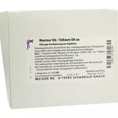 MARMOR D 6/Stibium D 6 aa Fiale, 5X10 ml