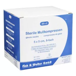 MULLKOMPRESSEN 5x5 cm sterile 8x, 25X2 St