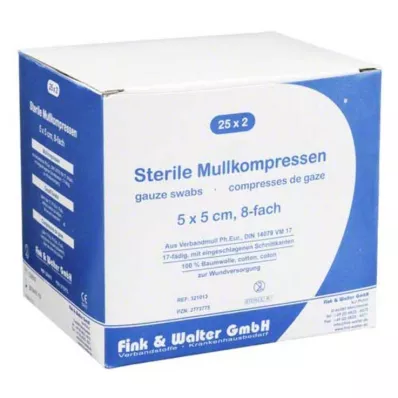 MULLKOMPRESSEN 5x5 cm sterile 8x, 25X2 St