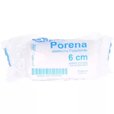 PORENA Benda elastica di garza bianca da 6 cm con confezione, 1 pz