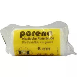 PORENA Benda elastica di garza bianca da 6 cm con confezione, 1 pz