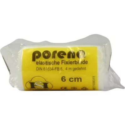 PORENA Benda elastica di garza bianca da 6 cm con confezione, 1 pz