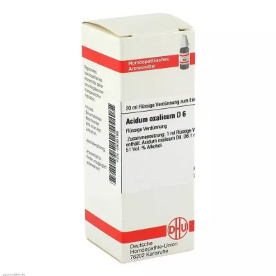 ACIDUM OXALICUM D 6 Diluizione, 20 ml ACIDUM OXALICUM D 6 Diluizione, 20 ml